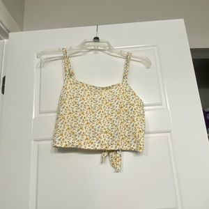 White Yellow Floral CropTop